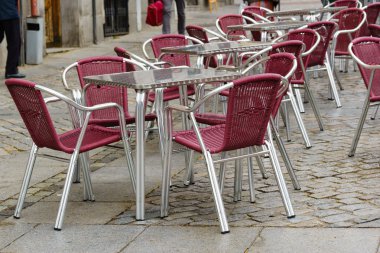 Açık restaurant masa ve sandalyeler İspanya