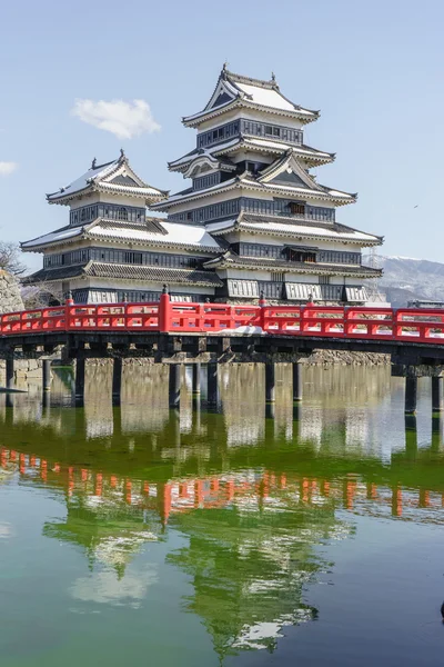 Kışın, Nagano, Japonya Matsumoto geleneksel Kalesi tutun