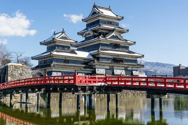 Kışın, Nagano, Japonya Matsumoto geleneksel Kalesi tutun