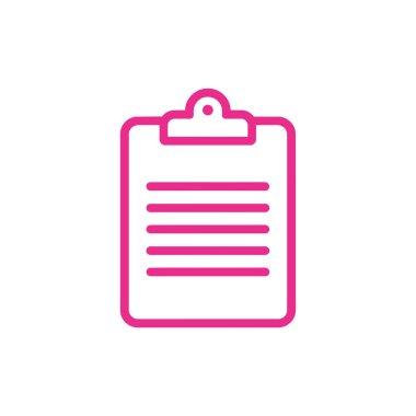 Beyaz arka plan üzerine yazmak için birden fazla satırı olan basit bir pembe çizgili pano