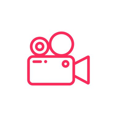 Kayıt düğmesi olan canlı pembe bir video kamera simgesi