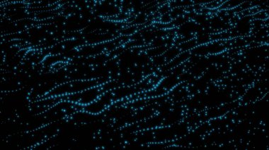 Mavi fantezi teknolojisi ve mühendislik geçmişi. Alan derinliğine sahip organik parçacık alanı.