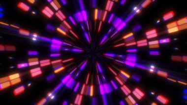 Renkli ışıklar, güzel disko ışıkları, soyut çizgiler. Disko kulübünün renkli arka planı.