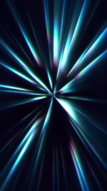 Mavi ve deniz mavisi çizgileri koyu arkaplandaki merkezi bir noktadan yayılır..