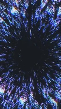 Soyut ışık desenleri karanlık bir merkez noktaya doğru içe doğru kıvrılır. Telefonlar için dikey duvar kağıtları.