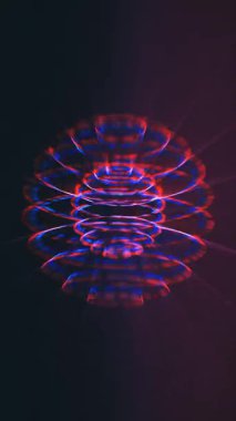 Soyut parlayan ışık izleri iç içe geçer ve nabzı atar. Küresel bir şekil yaratır. Telefonlar için dikey duvar kağıtları.
