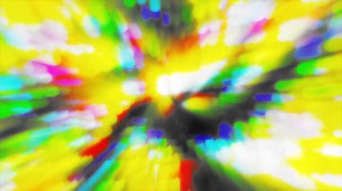 Soyut, bulanık şekiller, sarı, yeşil, mavi, kırmızı ve koyu tonların karışımı, görsel efekt oluşturur..