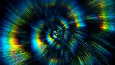 Karanlıktaki parlak renk sarmalı eşsiz bir etki yaratır..