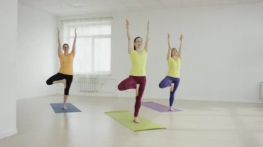 Yoga egzersiz yaparken ince uygun kadın