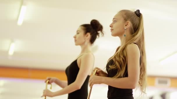 Dos chicas están bailando — Vídeos de Stock