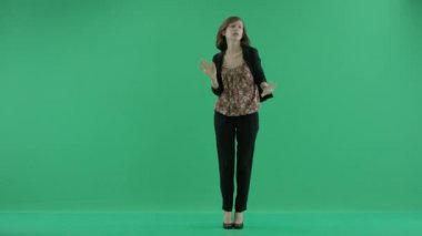 Yeşil ekran karşı dans kadın