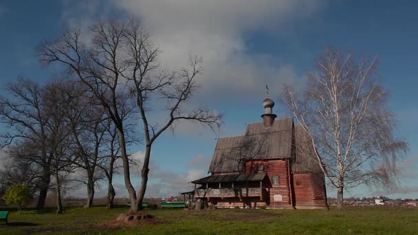 Suzdal, drewniany kościół — Wideo stockowe