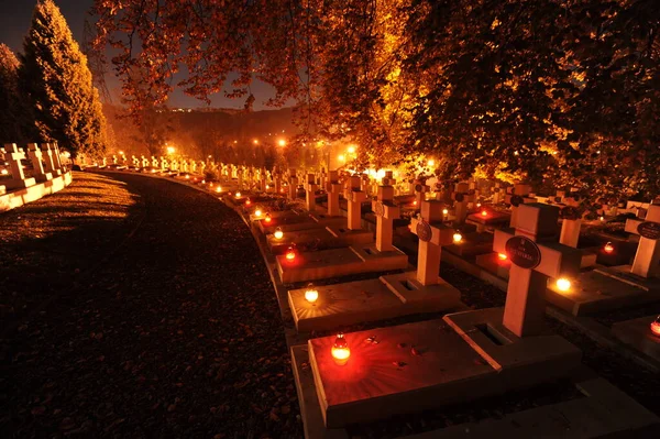 Lviv Ukraine November 2020 Ukrainians Light Candles Memory Candles Lychakiv — Stock Photo, Image