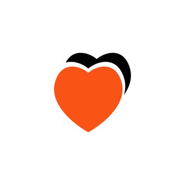 İki kalp ikonu, vektör izole edilmiş aşk kırmızı smbol.