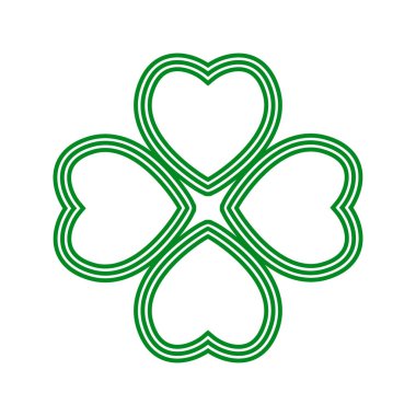 Beyaz arkaplanda yonca karalama simgesi. vektör illüstrasyonu