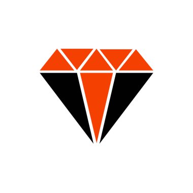 Beyaz üzerine elmas vektör simgesi. Stok vektör işareti