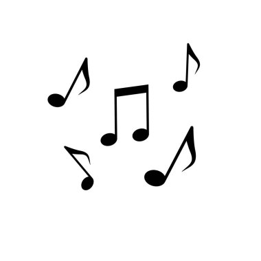 Beyaz üzerine Müzik Simgesi. Vektör Tasarımı