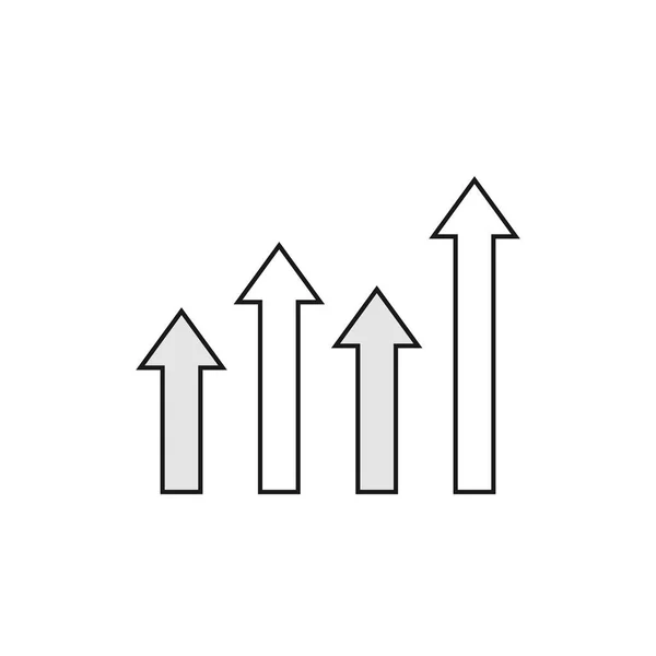 Arrow Rising Same Direction Success Concept Vector Illustration — Stock Vector