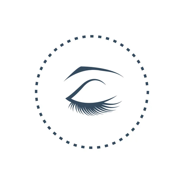 Black Eyelashes Icon White Background Vector Illustration — Stock Vector