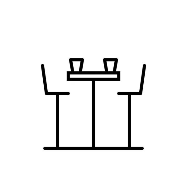 Стілець Значок Столу Простий Колір Контурними Елементами Ілюстрації Піктограма Вектора — стоковий вектор