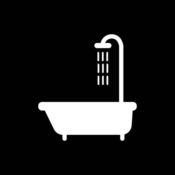 Bañera Con Icono Línea Ducha Negro Ilustración General — Archivo Imágenes Vectoriales