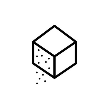 Şeker kamışı, beyaz arkaplanda küp düz çizgi ikonu. Stok vektörü