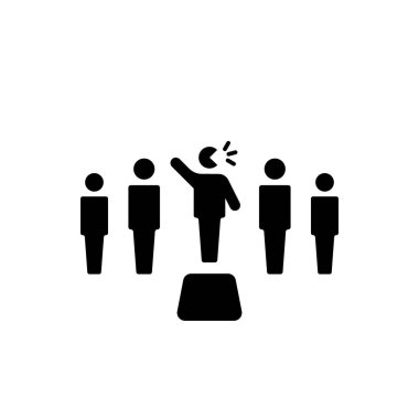 Lider Simgesi beyaz arkaplanda düz bir şekilde. Stok Vektörü