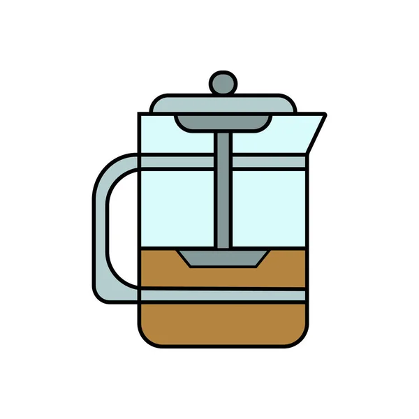 Tomma Kaffe Pot Ikon Vit Bakgrund Vektorillustration — Stock vektor