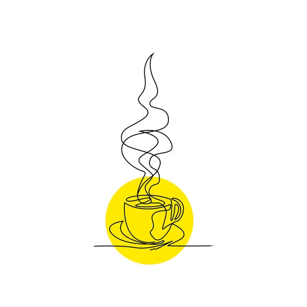 Непрерывная Линия Рисования Чашки Кофе Векторная Иллюстрация — стоковый вектор