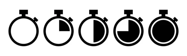 Set Timer Vector Icons White Background Countdown Timer Vector Icons — Stock Vector