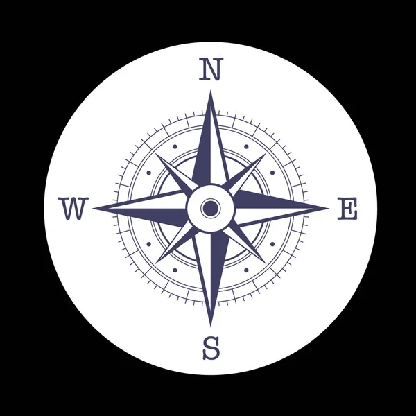 Wektorowa Ikona Kompasem Róża Dla Projektu Czarnym Tle Logo Wektora — Wektor stockowy
