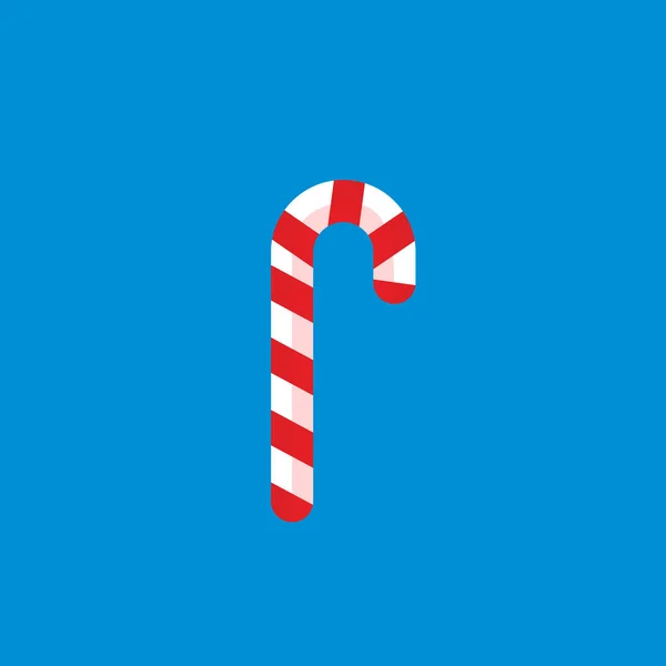 Candy Hůl Vánoční Cukroví Plochý Design Izolované Vektorové Ilustrace — Stockový vektor
