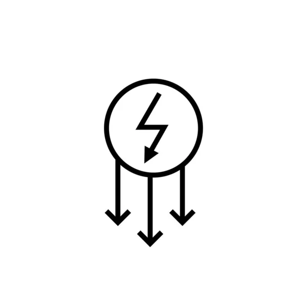 Power Consumption Decrease Icon White Background Vector — Stock Vector