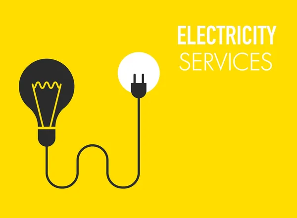 Servizi Elettrici Icone Fornitura Concetto Risparmio Energetico Elementi Grafici Connessione — Vettoriale Stock