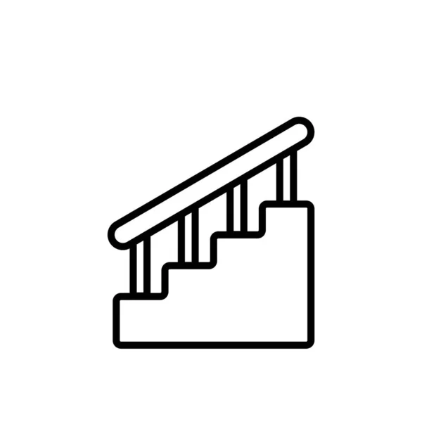 Icono Escaleras Moderno Moderno Vector Lineal Plano Escalera Icono Sobre — Vector de stock