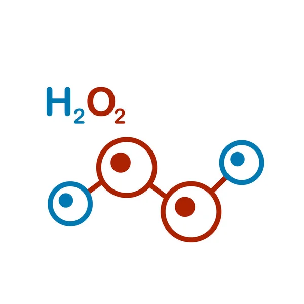 白色背景下的过氧化氢分子 H2O2 — 图库矢量图片