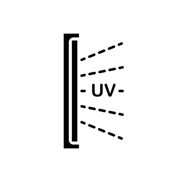 Силуэт Бактерицидной Ультрафиолетовой Лампы Контур Значка Света Дезинфекции — стоковый вектор