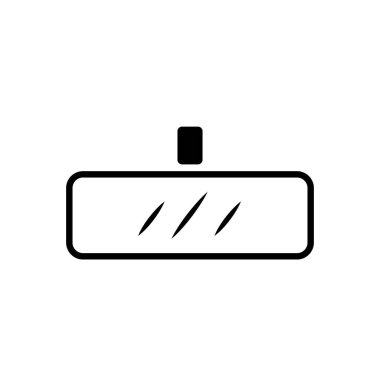 Araba dikiz aynası beyaz arkaplanda izole edilmiş bir simge. Simge. Vektör