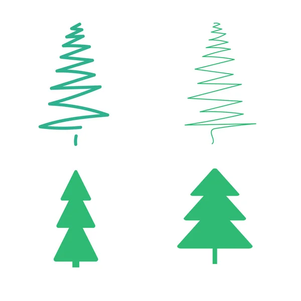 Arbre Noël Coloré Sur Blanc Arbres Noël Abstraits Dessinés Main — Image vectorielle