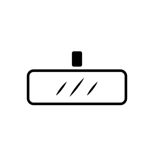 Auto Achteruitkijkspiegel Geïsoleerd Pictogram Witte Achtergrond Ikoon Vector — Stockvector