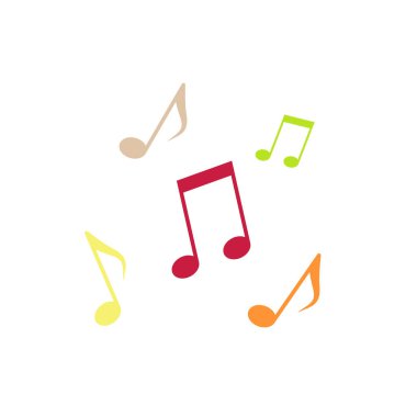 Beyaz üzerine Müzik Simgesi. Vektör Tasarımı