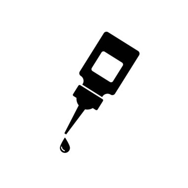 Beyaz arkaplanda vektör yapıştırıcısı simgesi. Sıvı yapıştırıcı simgesi.