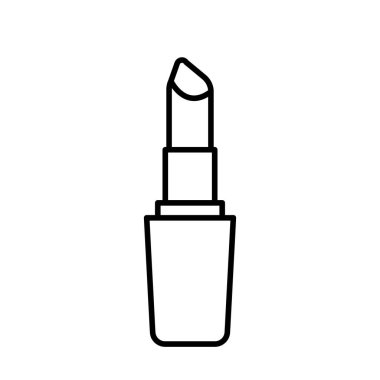 Ruj düz çizgi ikonu. Güzellik tabelaları, makyaj örnekleri. Kozmetik mağazası için ince doğrusal logo.