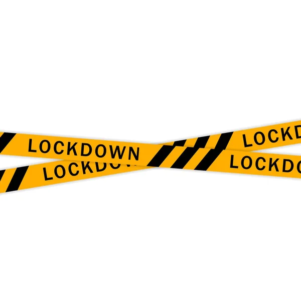 Lockdown Barrier Tape Warning Yellow Dangerous Symbol — Stock Vector