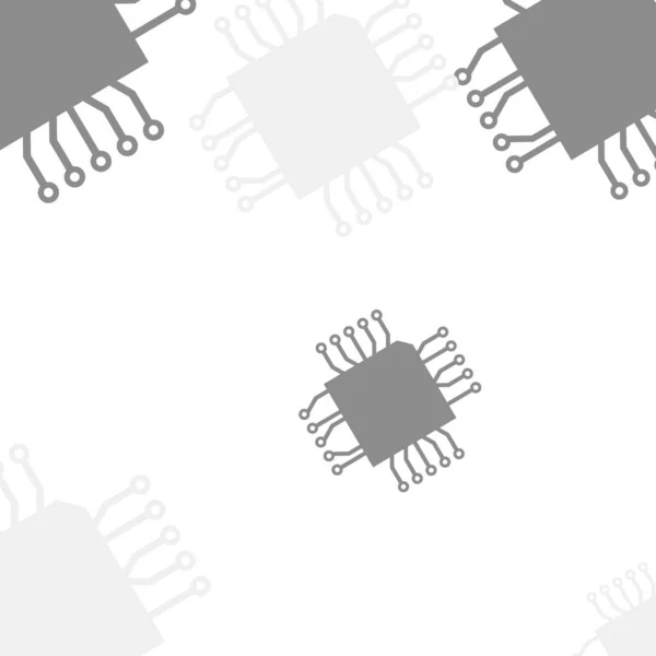 Abstrakt Teknik Chip Processor Bakgrund Kretskort Och Html Kod Vektor — Stock vektor