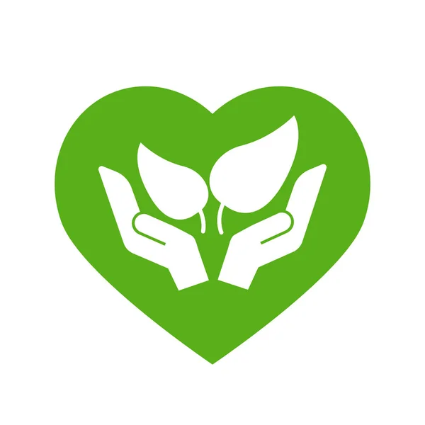 Logotipo Mão Simples Limpo Conceito Ecológico Ícone Vetorial — Vetor de Stock