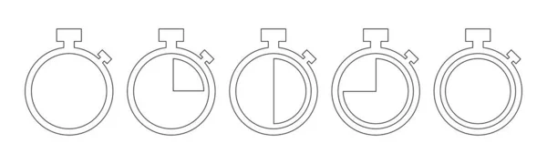 Set Von Timer Vektorsymbolen Auf Weißem Hintergrund Countdown Timer Vektorsymbole — Stockvektor