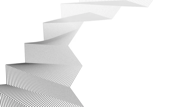 デザイン要素 多くのきらびやかな線の波 概要白地に垂直方向のグロー波状縞 — ストックベクタ