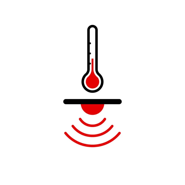 App Icona Sensore Temperatura Software Infografica Medica Avviso — Vettoriale Stock