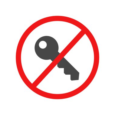 Beyaz arkaplanda izole edilmiş modada hiçbir Anahtar Simgesi yok.